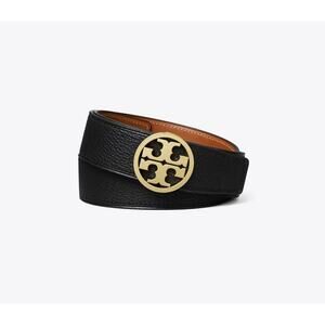 NEW Tory Burch Miller Reveraible Leather Belt Black Brown Large